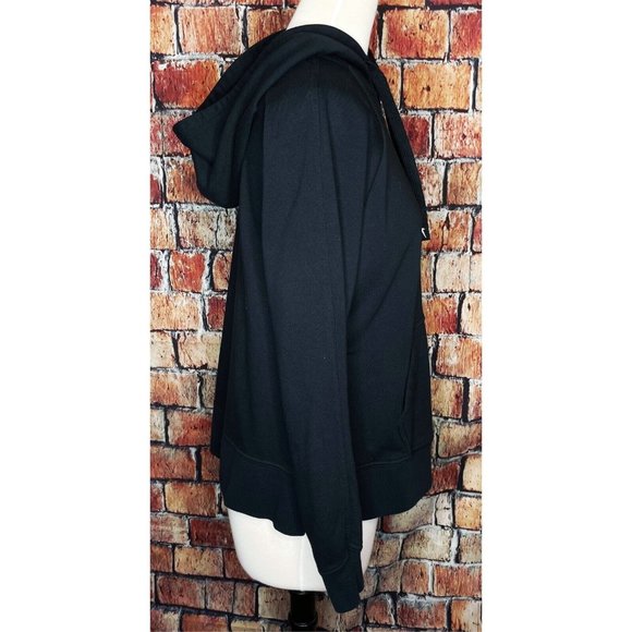 Nike Women's XS Full-Zip Black Training Hoodie Jacket Side Spellout Slits - Picture 3 of 8